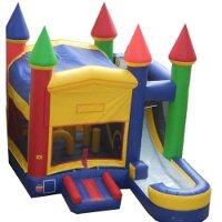 Rainbow Castle Moon Walk Combo Rental inflatable game